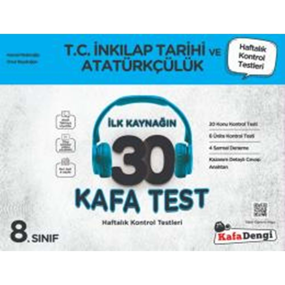 8. Sınıf İnkılap Tarihi 30 Kafa Test( Haftalık Kontrol Testleri + Sarmal Deneme)