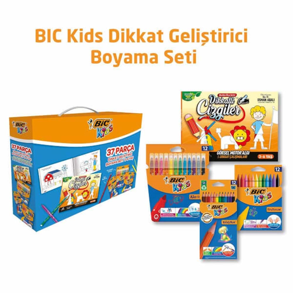 BİC DİKKAT GELİŞTİRİCİ BOYAMA SETİ 37 PARÇA