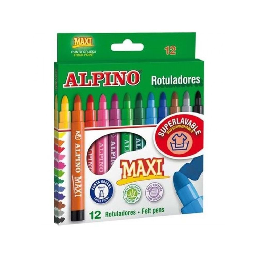 ALPİNO 12 Lİ KEÇELİ KALEM jumbo MAXI