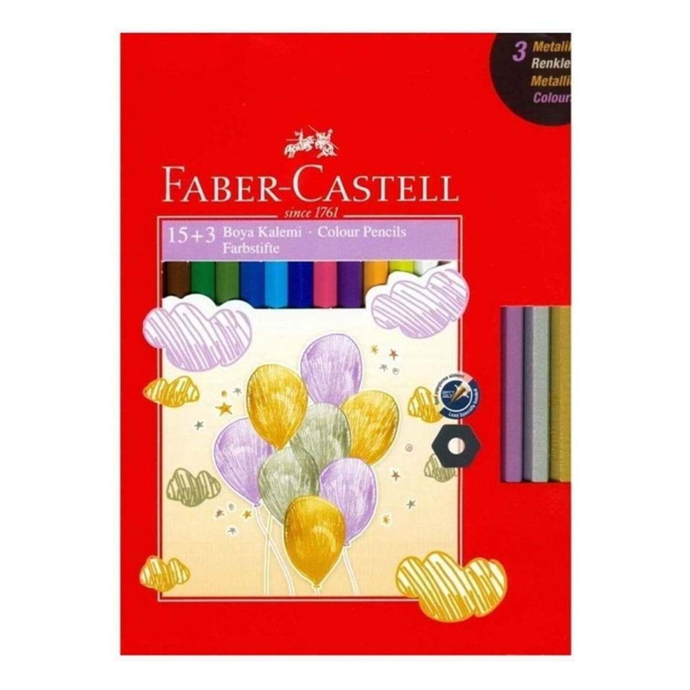 FABER KURU BOYA 15+3 METALİK HEDİYELİ