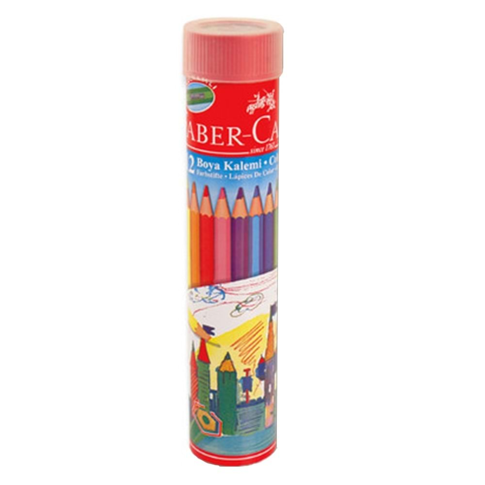 FABER CASTELL 12 Lİ KURU BOYA TENEKE