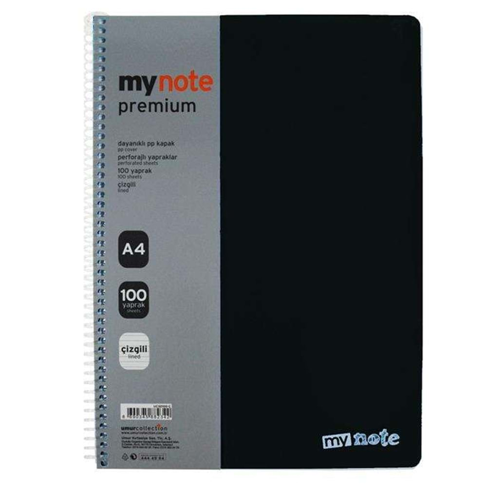 UMUR MYNOTE PREM. PLASTİK KAPAK KAP. DEFTER 160 YAPRAK CİZGİLİ