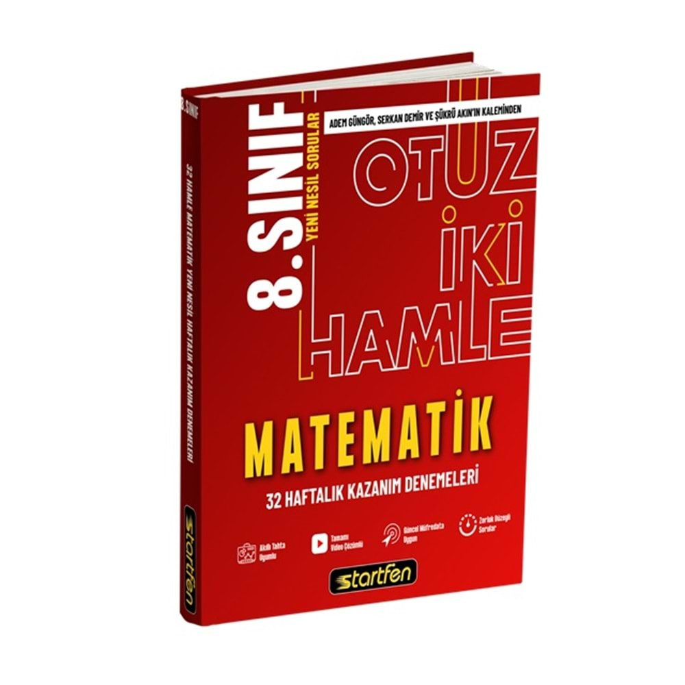 8. SINIF MATEMATİK 32 HAMLE HAFTALIK KAZANIM DENEMELERİ