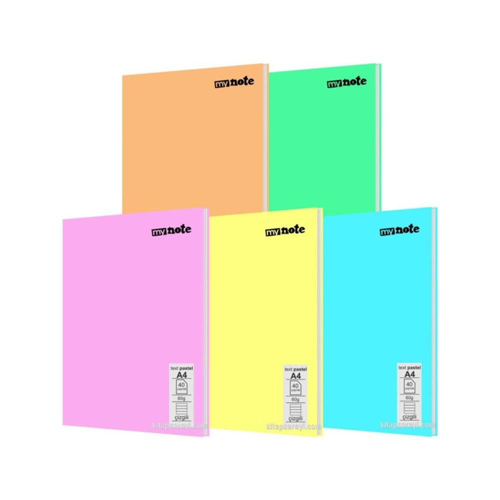 mynote Text PASTEL Defter A4 40 yp Çizgili