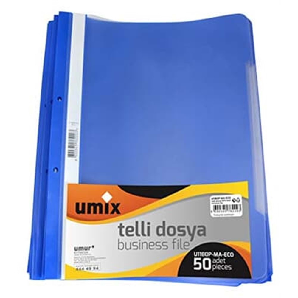 UMİX A4 TELLİ DOSYA 50'LI MAVİ