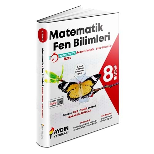 AYDIN 8. Sınıf 1. Dönem Matematik ve Fen Bilimleri Beceri Temelli Soru Bankası (2020 LGS)