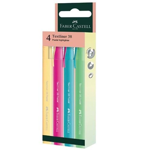 FABER TEXTLİNER K38 FOSFORLU KALEM PASTEL PASTEL 4 LÜ SET