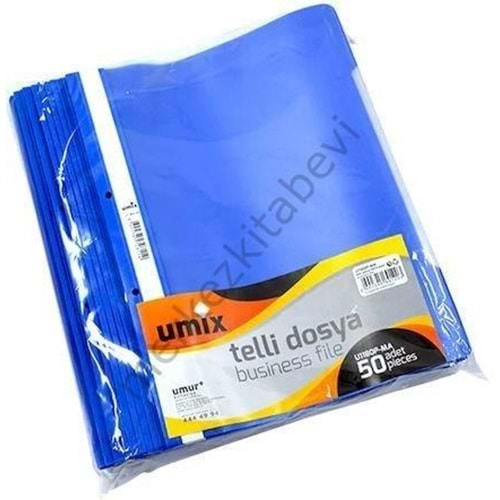 UMIX PLUS A4 TELLİ DOSYA 50'Lİ MAVİ