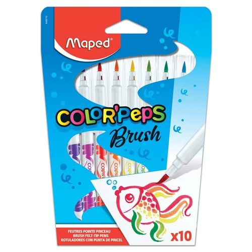 MAPED 848010-REV02 COLOR PEPS BRUSH FIRÇA UÇLU KEÇELİ KALEM 10 LU