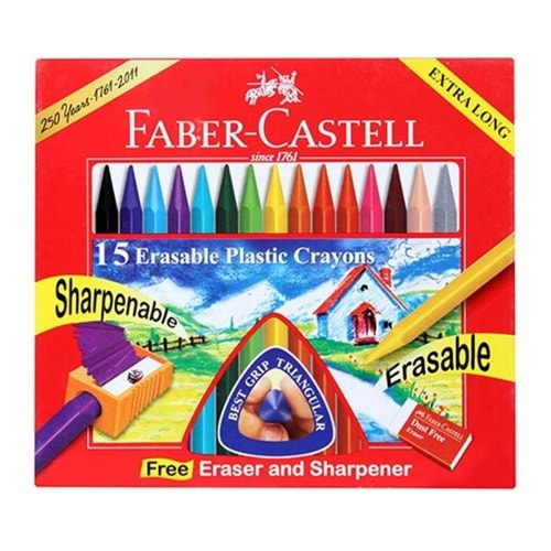 FABER SİLİNEBİLİR CRAYON KALEM 15 Lİ (MUM BOYA)