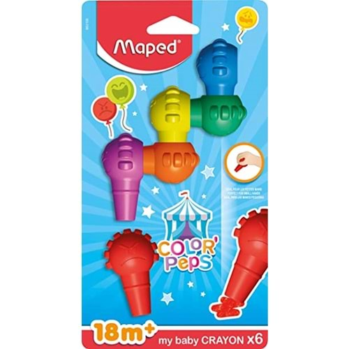 MAPED COLORPEPS BABY CRAYON PASTEL BOYA 6 LI 18 AY+