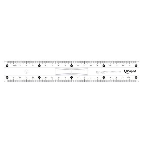 MAPED 146108-REV05 20 CM ÇİFT DESİMETRE KRİSTAL CETVEL