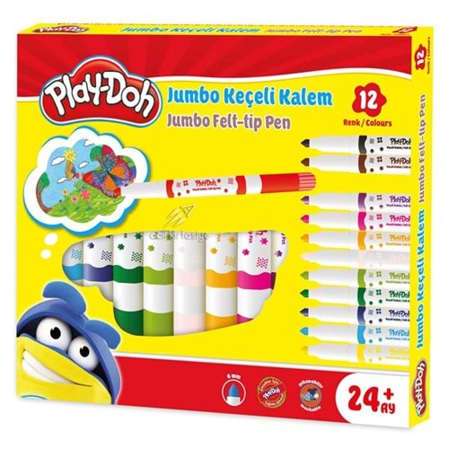 PLAY-DOH JUMBO KEÇELİ KALEM 6MM 12'Lİ