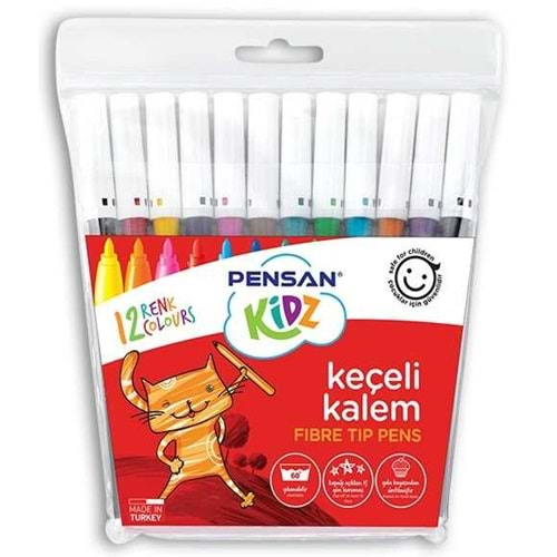 PENSAN KİDZ KEÇELİ KALEM 2MM 12 RENK